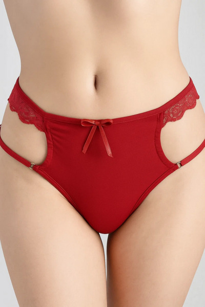 Venlisa Flame Red Lace Detailed Panties