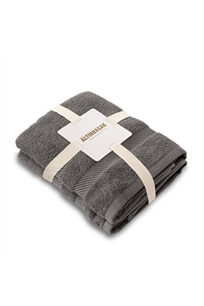 Altınbaşak Nori 100% Cotton 2-Piece Hand Towel Set 50 X 90 Anthracite