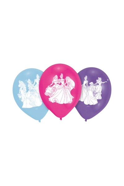 Disney Set of 6 latex balloons, 22.8 cm, Princesses