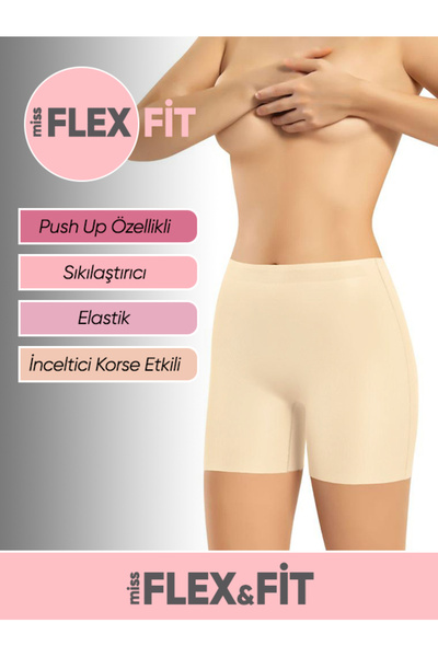 miss flex&fit Laser Cut High Waist Shorts with Non-marking Silicone Waist