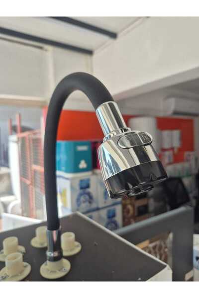 latte ESNEK EVİYE BORU 2 FONKSİYONLU /Siyah-Gri