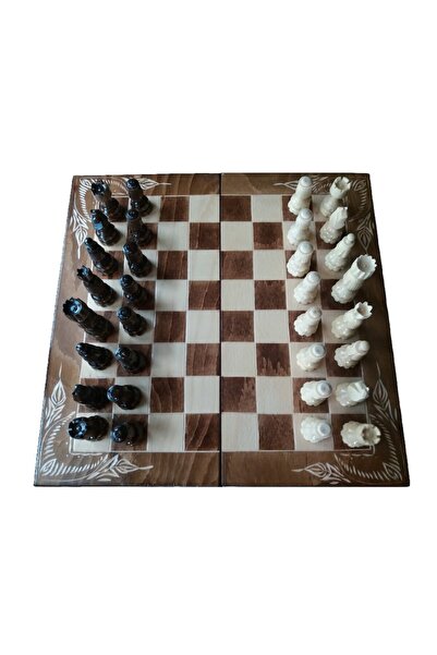 AZI Hand-Carved Wooden Chess Set with Storage