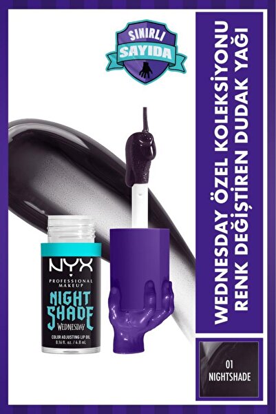NYX Professional Makeup Wednesday Özel Koleksiyonu Renk Değiştiren Dudak Yağı...