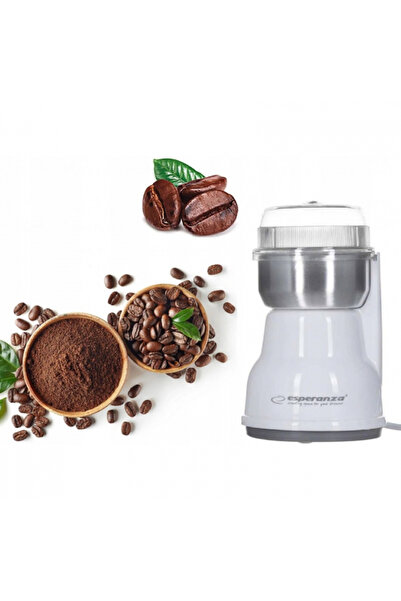 ESPERANZA Electric Coffee Grinder Lugo 120-160W/50g, Steel Blade, White