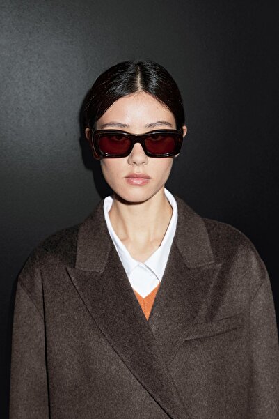 Massimo Dutti Uzun yün karışımlı kruvaze kaban