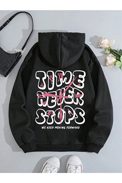 CONSTRAİN سويت شيرت مطبوع بقلنسوة كبيرة الحجم من الصوف للجنسين للرجال والنساء...