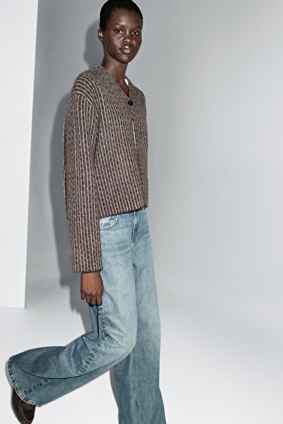 Massimo Dutti İnce çizgili kısa hırka