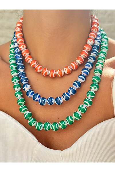 MyladyAccessoriess 3 Sıra Yaz Neşesi Renkli Boncuk Kolye