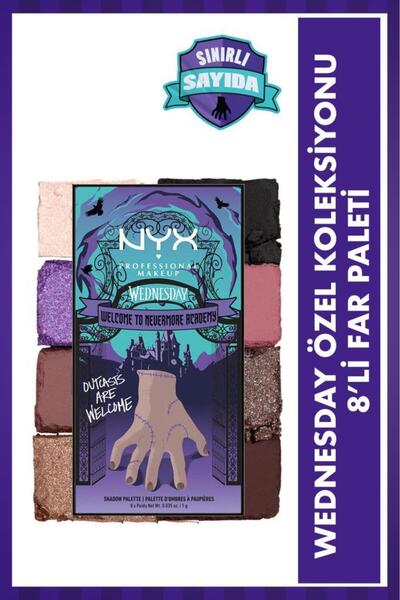 NYX Professional Makeup Wednesday Özel Koleksiyonu 8'li Göz Farı Paleti
