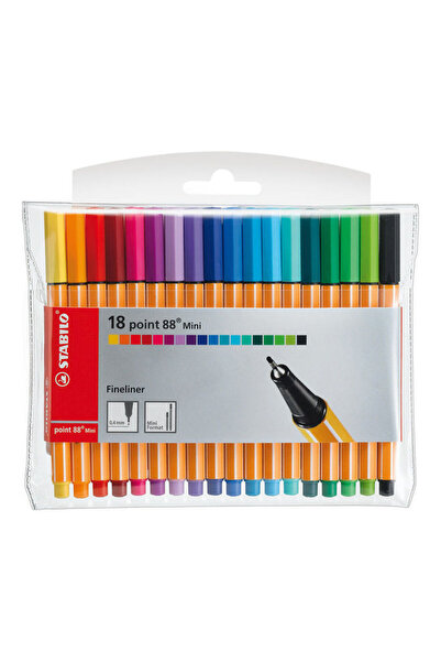Zebra Stabilo mini packetPens, 18 color- point 88