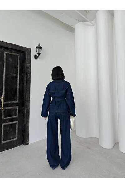 motix Belt Detailed Denim Double Set