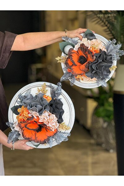 TASARIMHMODA Yapay Çiçekli Ahşap Duvar Süsü No:34