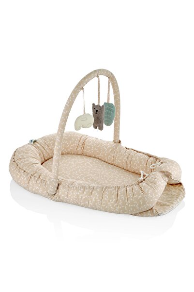 Babyjem Στρώμα BabyNest με μπάρα παιχνιδιών μεταξύ γονέων, Σολομός