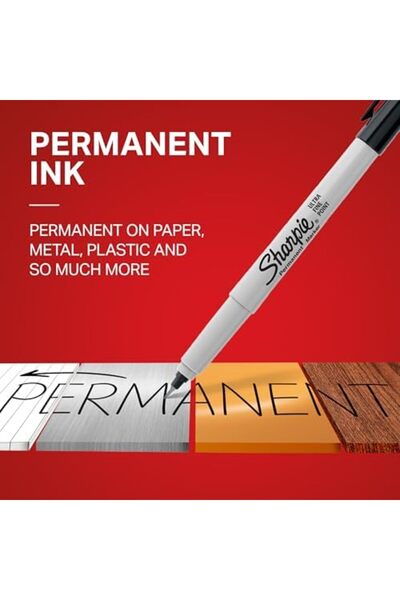 Sharpie Ultra Fine Point Permanent Markers, Black Ink, Resists Fading and Water, Blister Pack with 2 Markers