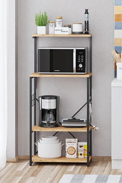 GUİMO Kahve Köşesi Dolabı Mikrodalga Fırın Dolabı Raflı Mutfak Organizer - Mutfak Bangosu