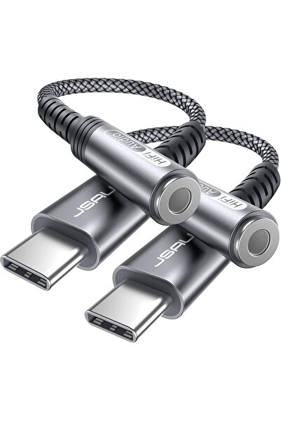 jsaux محول من USB من النوع C إلى مقبس سماعة رأس أنثى مقاس 3.5 مم، وكابل توصيل...
