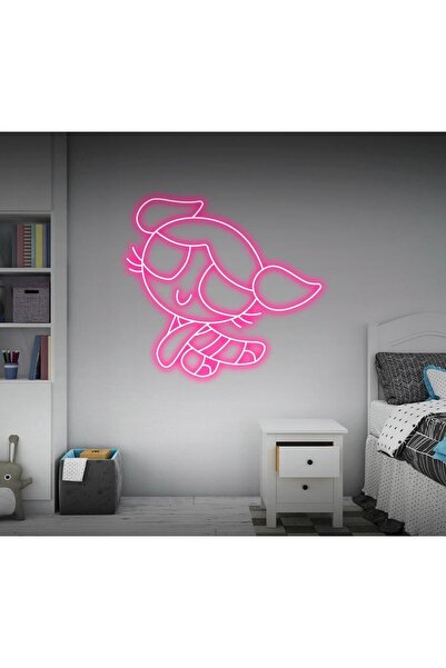BİZ BU İŞİN KEYİF KISMINDAYIZ Power Puff Girls Bubbles Figürlü Neon Tabela