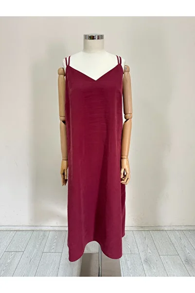 feminen Modal Dress Burgundy