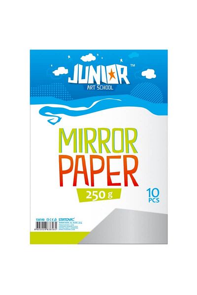 Junior Colored cardboard mirror set - Silver