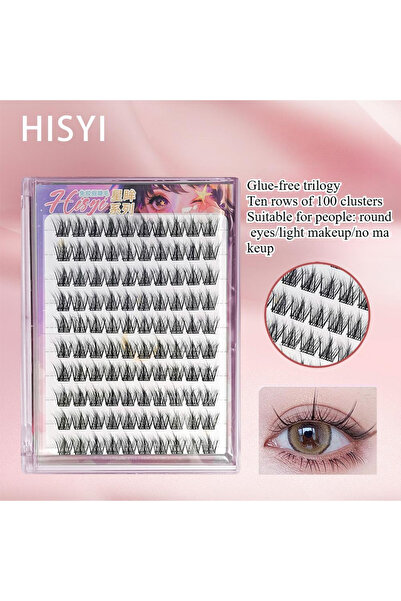 choice2 ثلاثية خالية من الغراء HISYI رموش صناعية خالية من الغراء، سلسلة عيون النجوم الخالية من الغراء، وصلات مجزأة