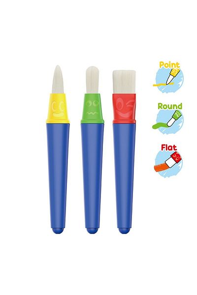 KEYROAD Baby brush, with reservoir, round tip, wide, for children, set of 3 pieces