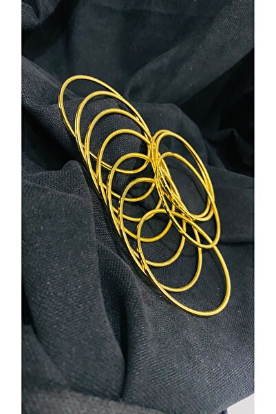 ZERUNA GOLD 22 Ayar Altın kaplama Oluklu Ajda bilezik