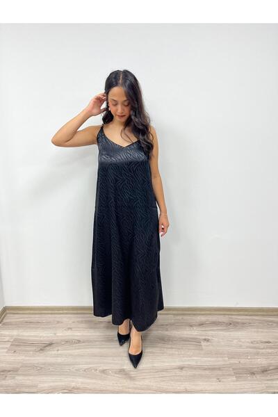 VAZIRADK فستان من الساتان بنمط الحمار الوحشي