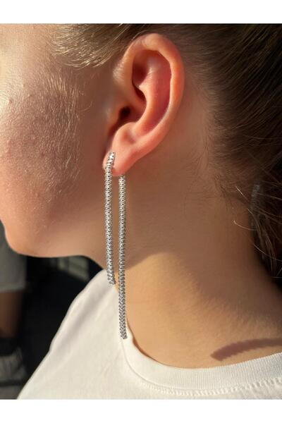 Candy Nuveria Éclat – Silver Stone Chain Earrings