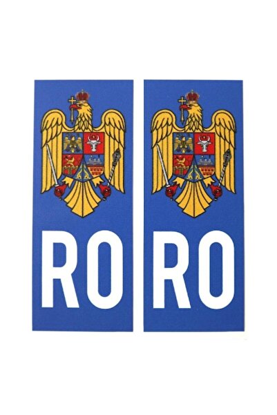 Boutique Store License plate sticker, Boutique Store ®, with the coat of arms of Romania and the word RO, 2 pcs.