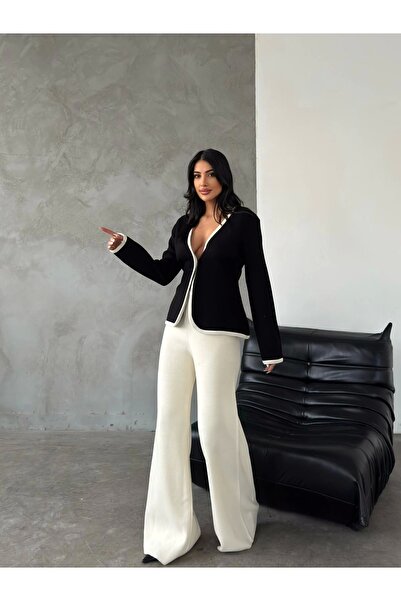 URİS المرأة تريكو سترة سترة السراويل أسفل أعلى زوجين تريكو البدلة