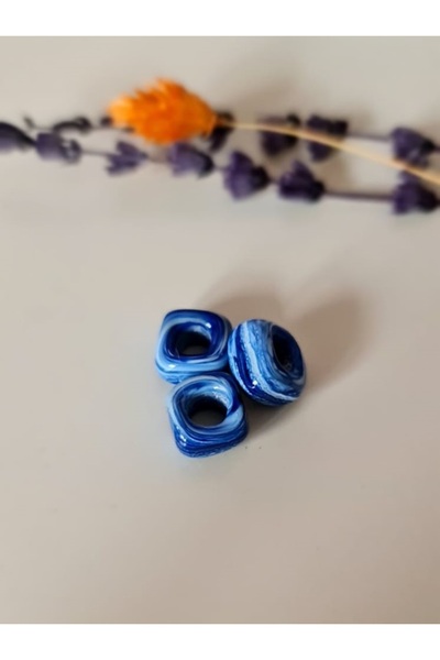 dugacam atölyesi MURANO CAM ALACA KOLYE UCU KARE BONCUK