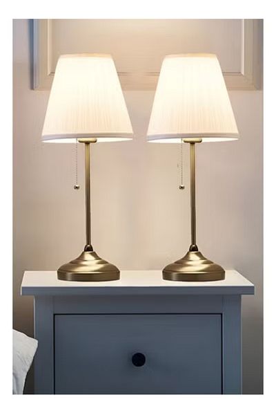 Taimi Pack of 2 Modern Table Lamp with Warm Lighting - Gold/White