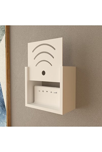 ROZBO 12x25x25 Modern Wi-Fi Modem Saklama Kutusu-Organizer-Duvar Rafı