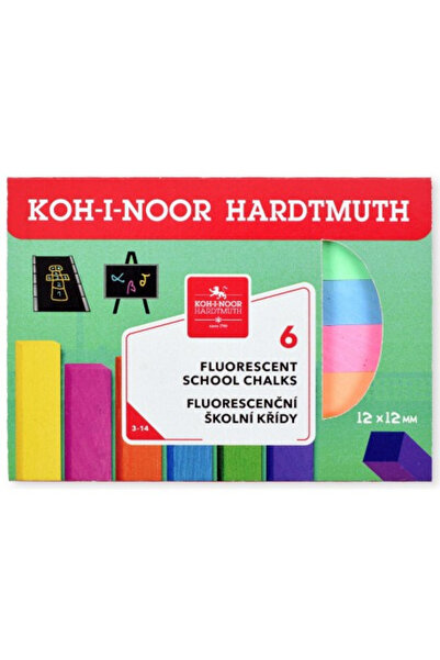 Koh-İ Noor Hardmuth Creta pentru tabla scolara fluorescenta, 12 x 12mm, lungime 100mm, 6 bucati