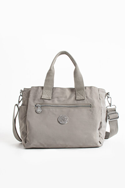 Sanmorris Kadın Suya Dayanıklı 5 Bölmeli Saten Kumaş El ve Omuz Çantası