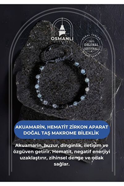 OSMANLI DOĞAL TAŞ Sertifikalı Aquamarin, Akuamarin, Hematit Zirkon Aparat Doğ...
