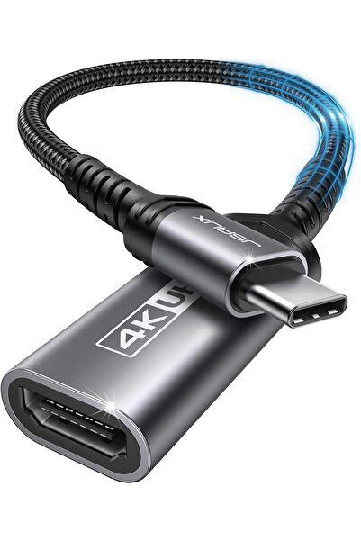jsaux USB-C to HDMI 4K adapter cable 2 m, nylon and aluminum housing, Thunder...