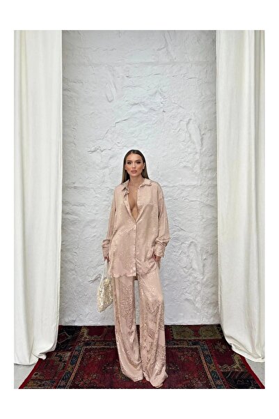 Butik Jakarlı Saten Takım