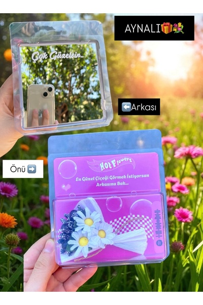 HayDün AYNALI Hot flowers buket çiçek Sevgiliye anlamlı hediye aynalı çiçek aynalı buket dekoratif süs
