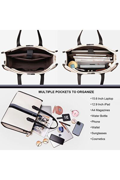 OEM Geantă de umăr pentru femei, cu fermoar, curea de umăr din piele PU, albă, 41x32x5 cm