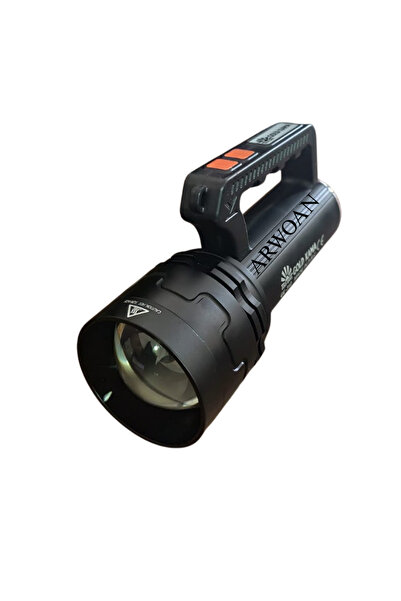ARWOAN GK-312 Şarjlı LED El Feneri Metal Taşıma Çantalı, Güçlü, Uzun Menzilli...
