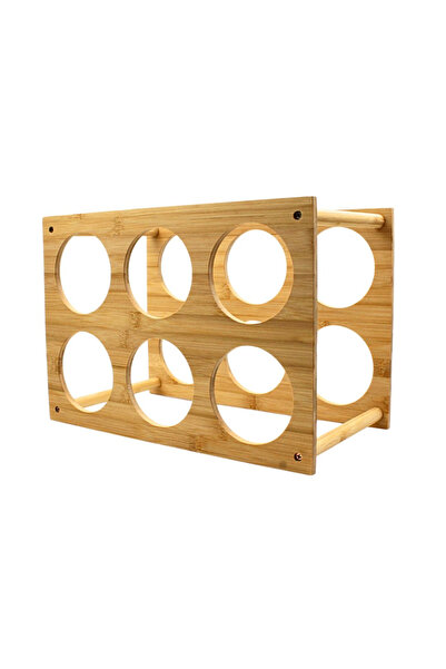 Excellent Houseware Suport vin pentru 6 sticle, bambus, 35x24x18,5 cm, Excellent Houseware