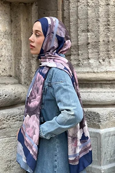 YEDİLALE Mixed Flower Patterned Bamboo Shawl