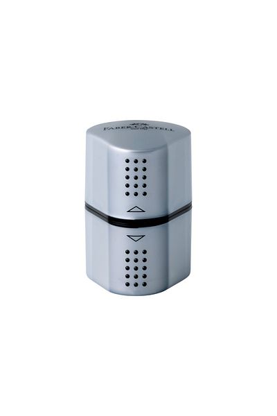 Faber Castell Faber-Castell triple plastic sharpener with container grip 2001 gray