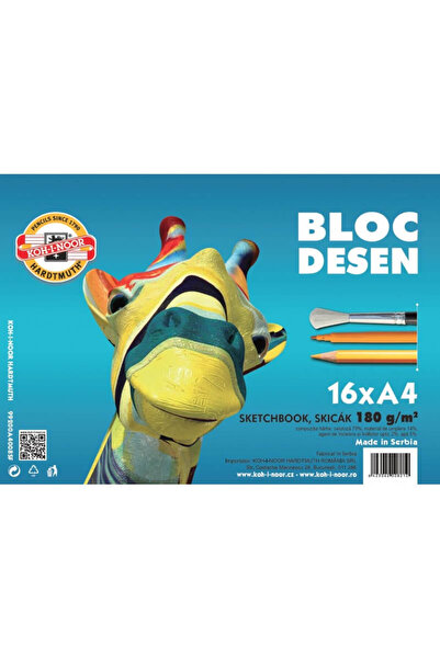 Koh-İ Noor Hardmuth Bloc desen A4 GIRAFA 180gr/mp, 16 coli
