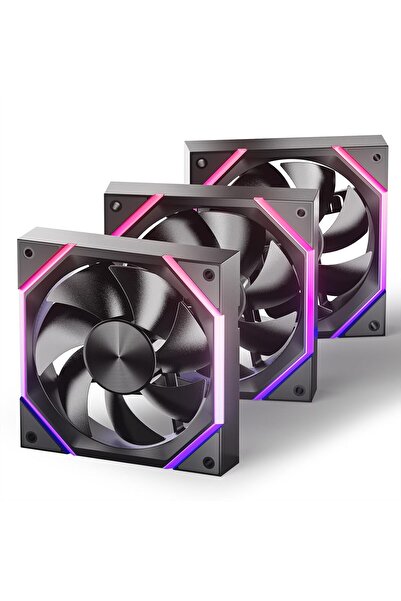 Asiahorse مروحة هيكل الكمبيوتر Nyota ARGB مقاس 120 مم [3 عبوات] [أمامية] [HDB...