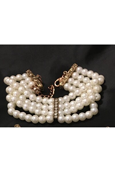 ZEYTUN 6 mm Glass Pearl Design Chocker Necklace, Bracelet and Earring Set of 3 – Adjustable Elegant Jewelry Set