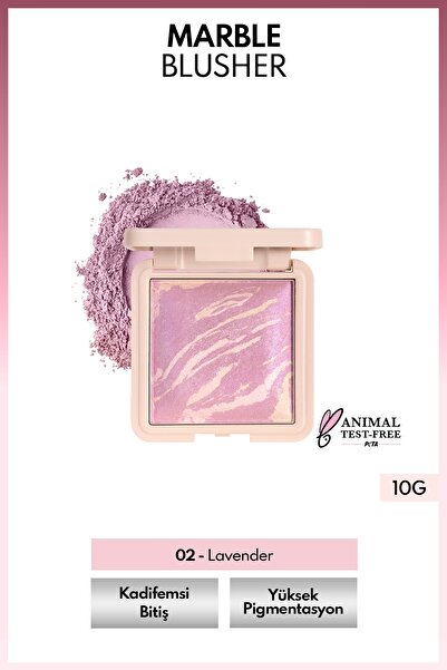 NOTE Marble Baked Blusher Fırınlanmış Allık & Aydınlatıcı - 02 Lavender