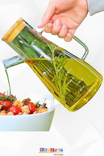 Bonjour Gift & Hobby 2'Li Masterchef 900 ml Oil Pot Borosilicate + Stand Presentation