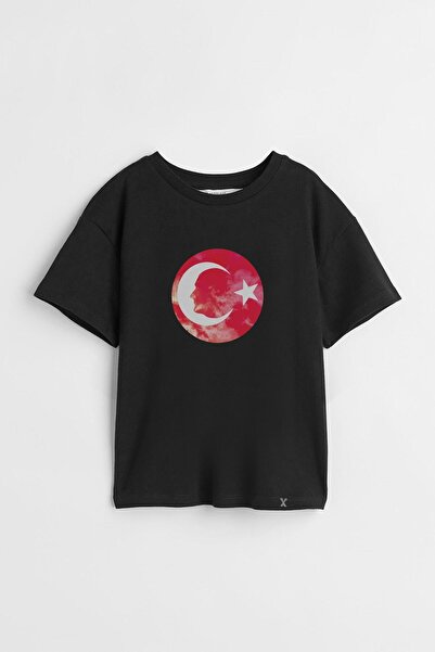 Darkia تي شيرت للأطفال مطبوع عليه صورة ظلية بعلم أتاتورك مصطفى كمال للجنسين